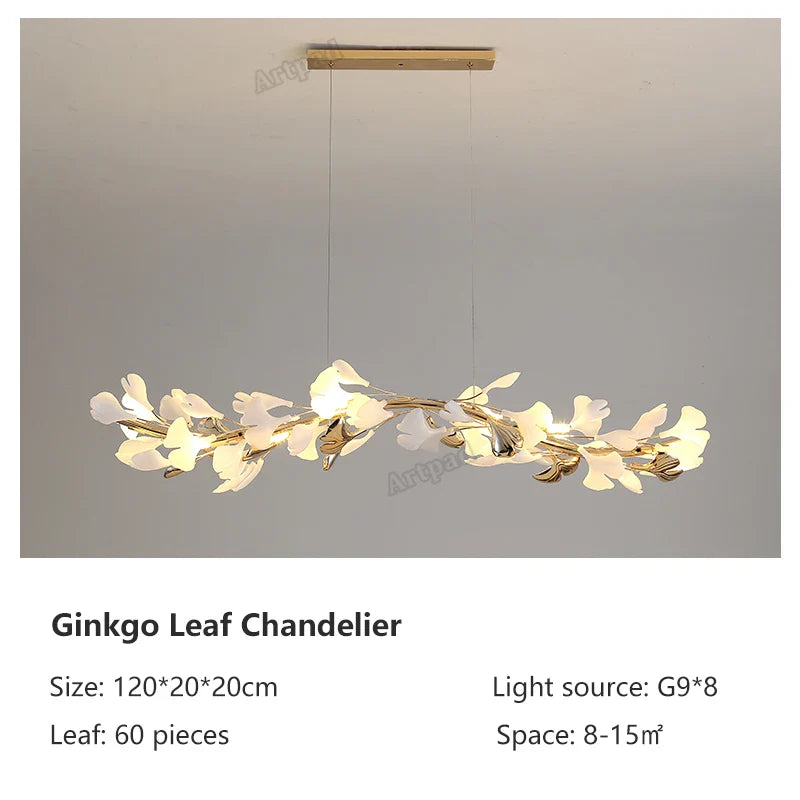 Afralia™ Classic White and Gold Leaf Pendant Lamp for Living Room Dining Room Lighting