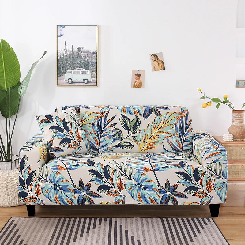 Afralia™ Printed Stretch Sofa Cover Slipcover for 3 Seater Couch Home Protector