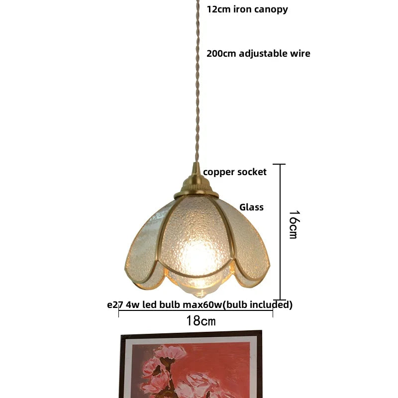 Afralia™ Nordic Walnut Glass LED Pendant Lamp Kitchen Light Fixtures