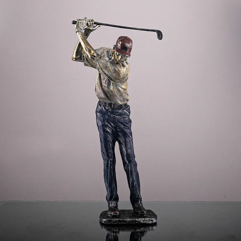 Afralia™ Golf Figure: Vintage Golfer Resin Statue for Home & Office Decor