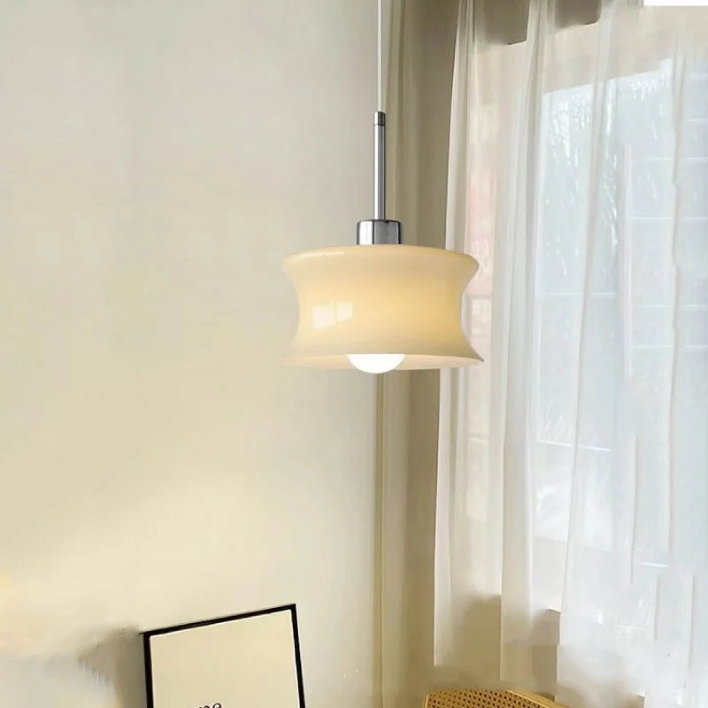 Afralia™ Glass Chandelier: Retro, Post-modern Bedroom & Balcony Lamp, Single-Head Bay Window