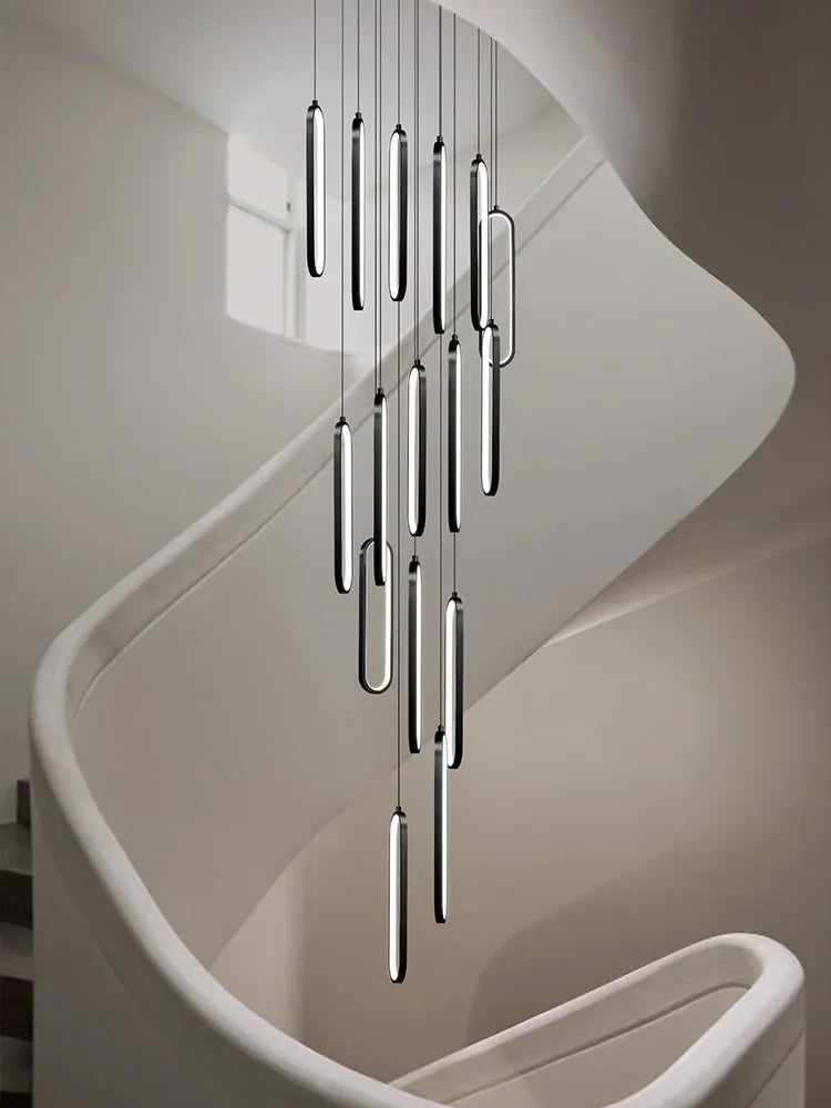 Afralia™ LED Staircase Branch Chandelier for Modern Living & Dining Rooms