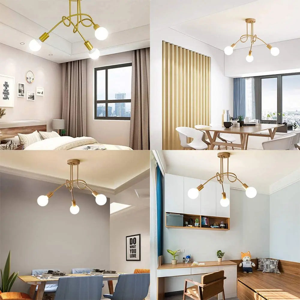 Afralia™ Nordic Wrought Iron Sputnik Ceiling Light Chandelier for Home Decor