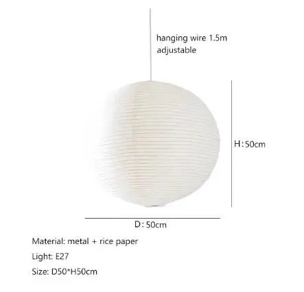 Afralia™ Akari Rice Paper Pendant Lights - Handwoven LED Hanging Lamp for Home Décor