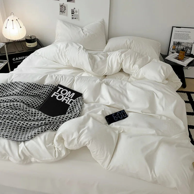 Afralia™ Cotton Bed Sets Comforter Cover Set with Corner Ties