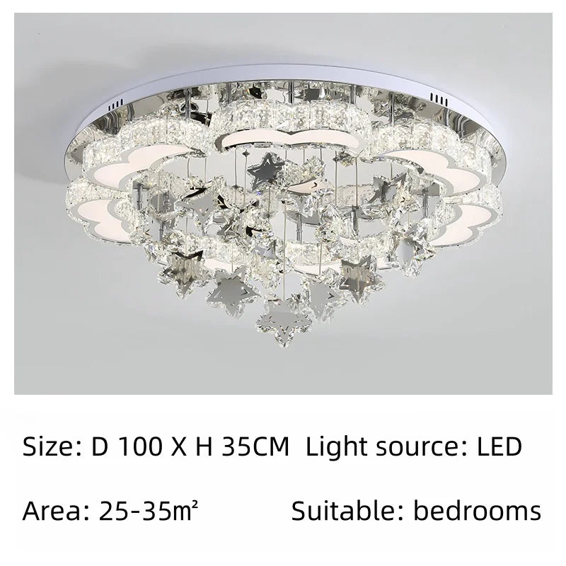 Afralia™ Heart Shaped Crystal LED Ceiling Light - Modern Chandelier Fixture for Living Room