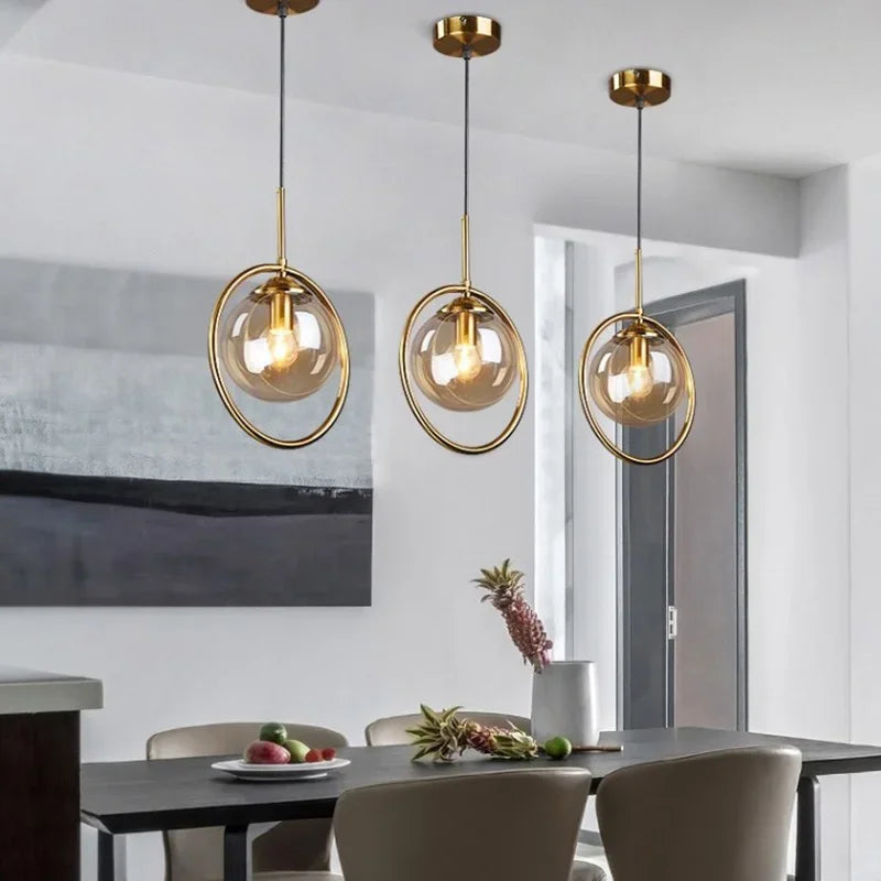 Afralia™ Nordic Glass Chandelier Pendant Light for Bedroom Dining Room Kitchen Decor