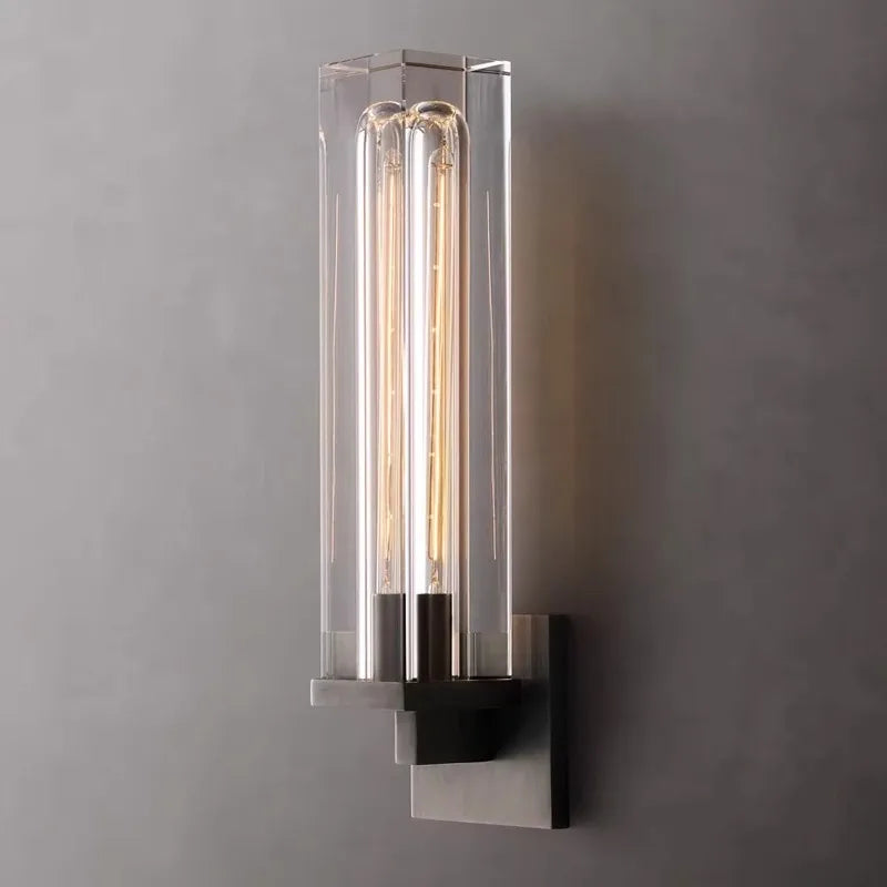 Afralia™ Bronze Copper Crystal Sconce Wall Lamps for Living Room & Bedroom