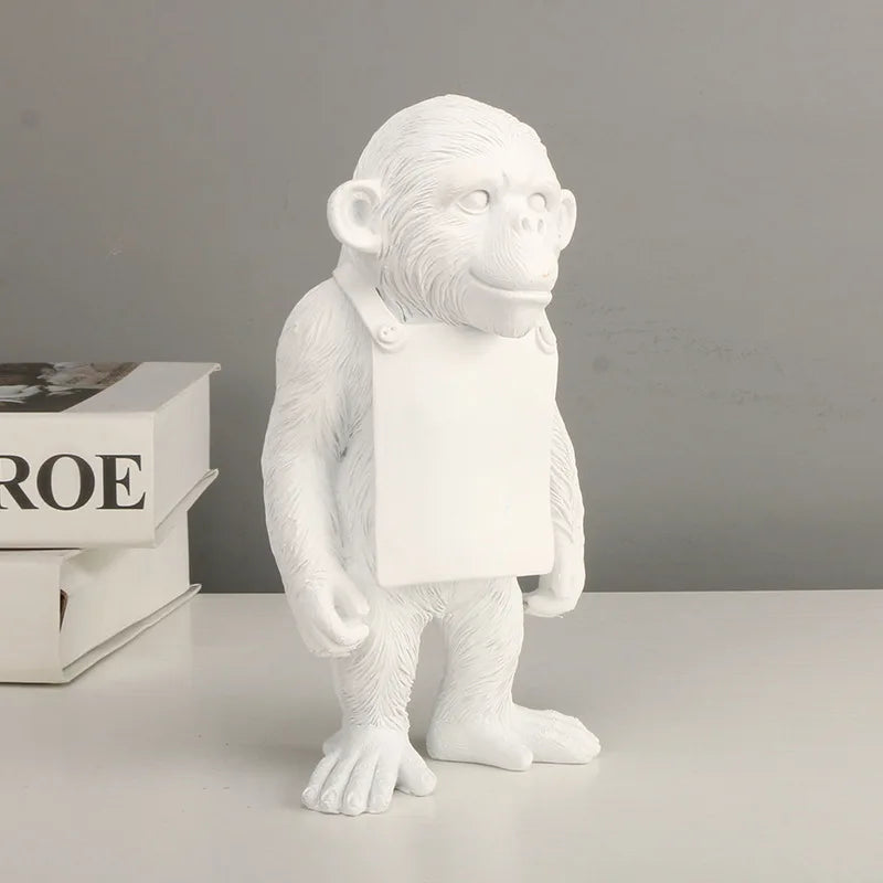 Afralia™ Monkey Sign Sculpture Memo Decoration for Home Office, Street Art Figurine