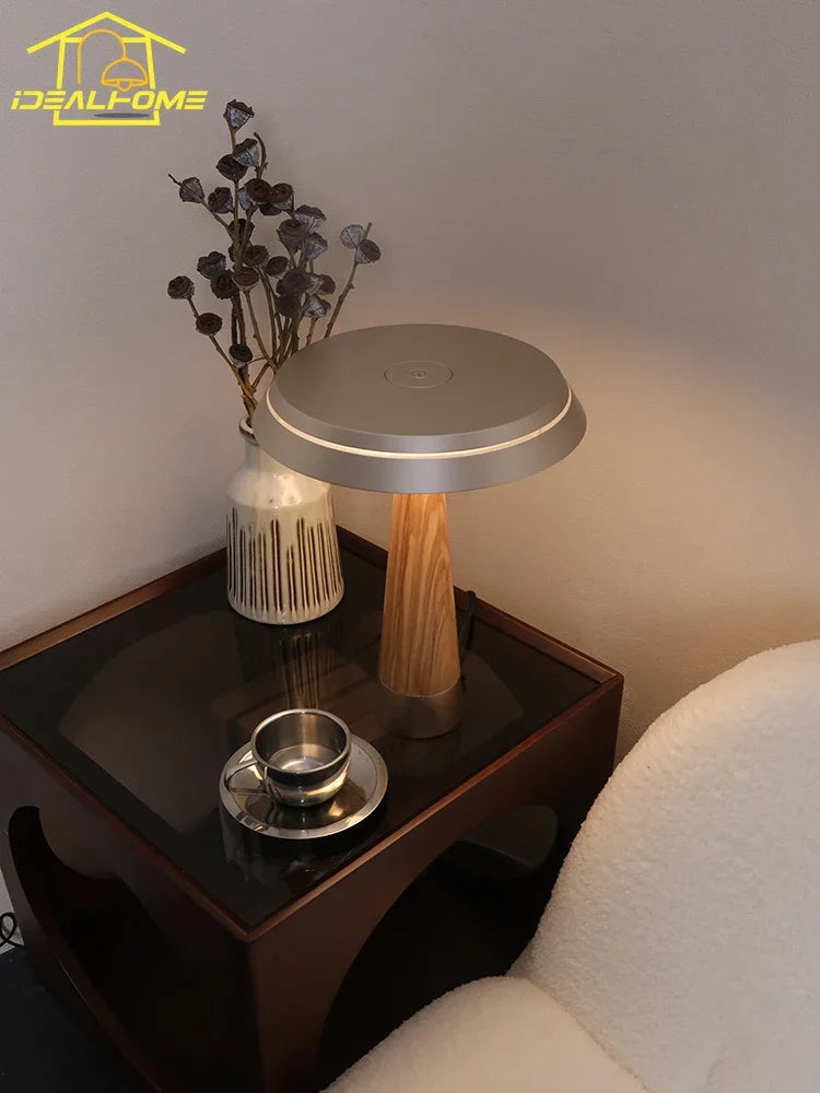 Afralia™ Ceil Solid Wood Table Lamp with Touch Switch - Modern LED Lighting