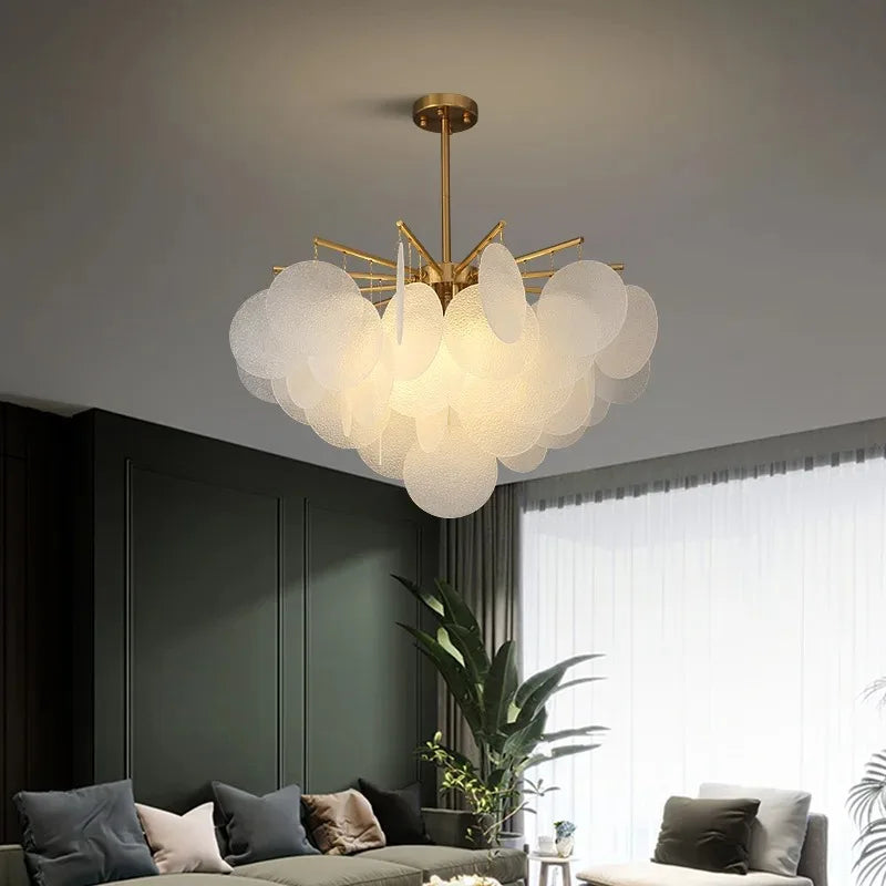 Afralia™ Modern Glass Chandelier for Living Room Dining Bedroom Hall Pendant Lighting