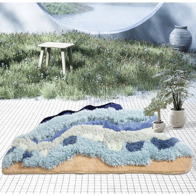 Afralia™ Boho Chic Mossy Rug: Ultra Soft Hand Tufted Area Carpet for Nordic Bedroom