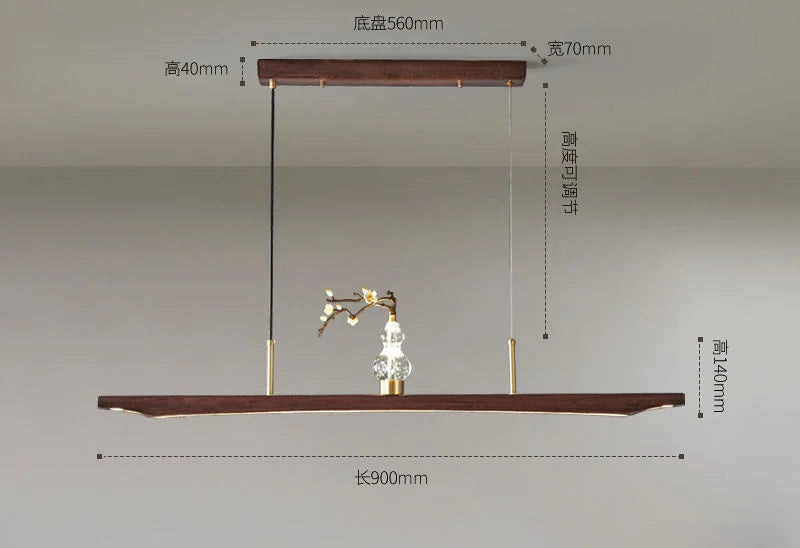 Afralia™ Classic Chinese Solid Wood Pendant Lights Copper Teahouse Bar Retro Lamps