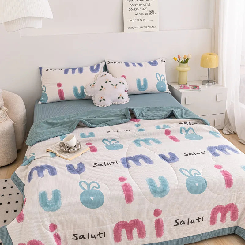 Afralia™ Summer Soybean Fiber Quilt: Cool Air Conditioning Blanket for Home & Office