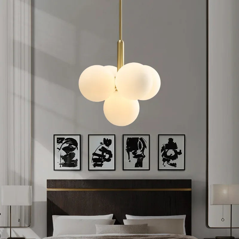 Afralia™ Glass Ball Chandelier: Postmodern Nordic Style for Living Room, Dining Room & Bedroom