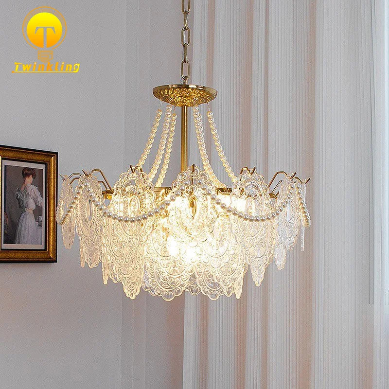 Afralia™ Metal Art Glass Chandelier Pendant Light for Modern Living Room Kitchen Decoration