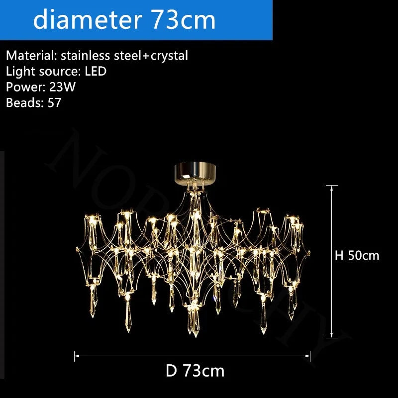 Afralia™ Starry Crystal Chandelier Ceiling Light Luxury Modern for Living Room Bedroom Restaurant