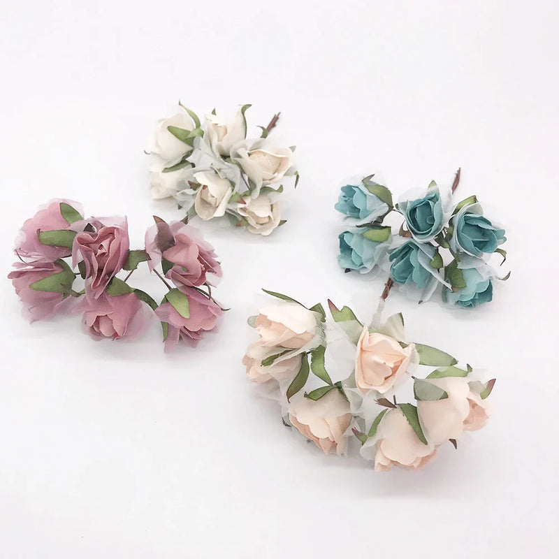 Afralia™ Wedding Roses Brooch Head Wall Flowers Bridal DIY Accessories Bouquet Box