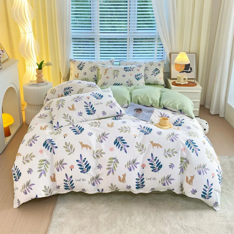 Afralia™ Cotton Single Duvet Cover - Skin Friendly Quilt Cover for Single King Bed