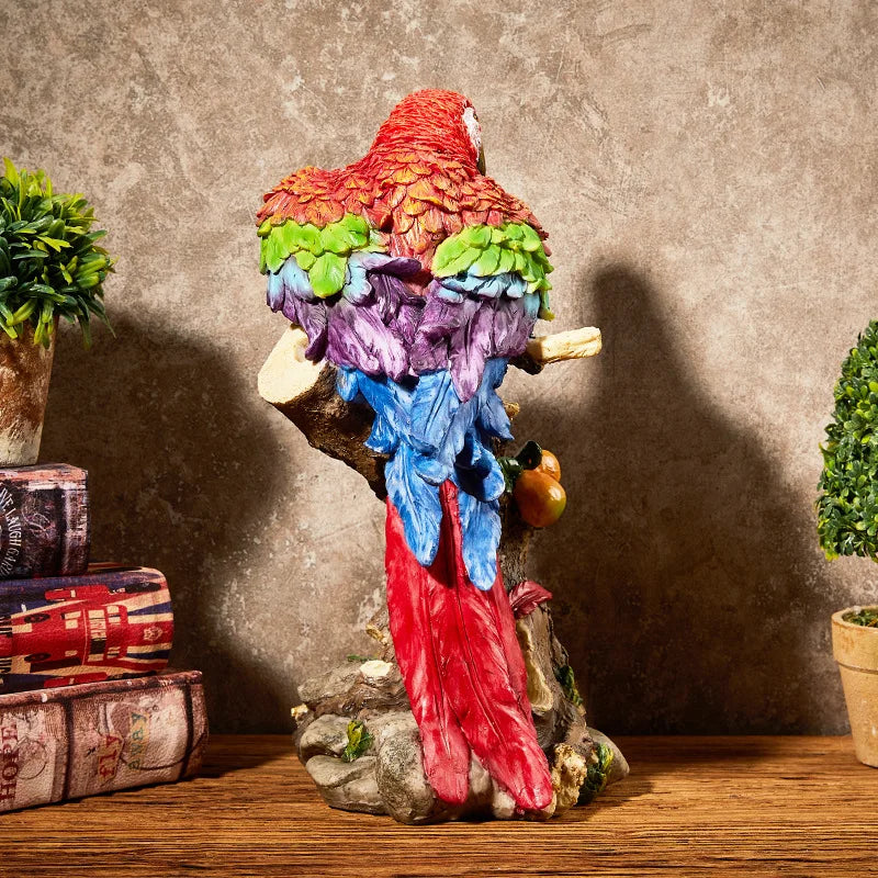 Afralia™ Vibrant Parrot Sculpture Home Decor Ornament Statuette