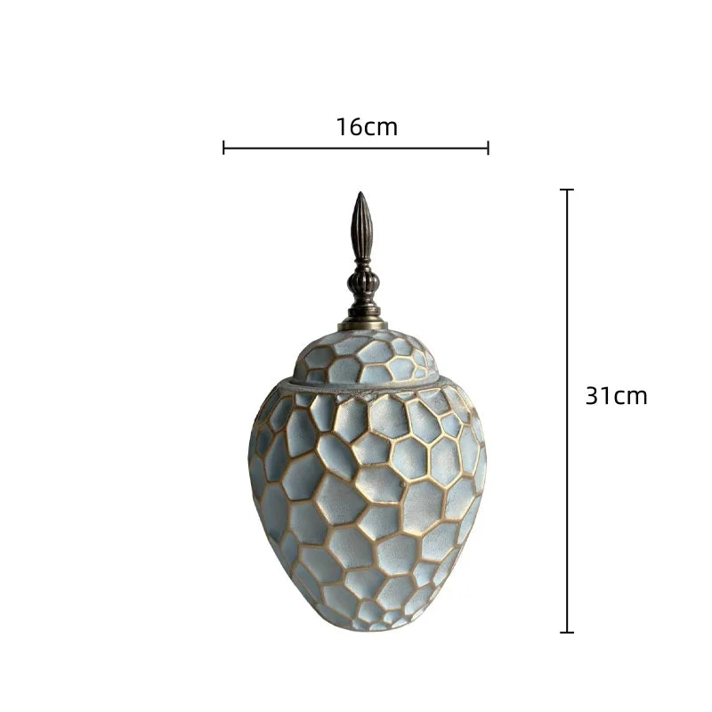 Afralia™ Geometric Diamond Check Ceramic Vase: Home Decor Floral Arrangement & Accessories