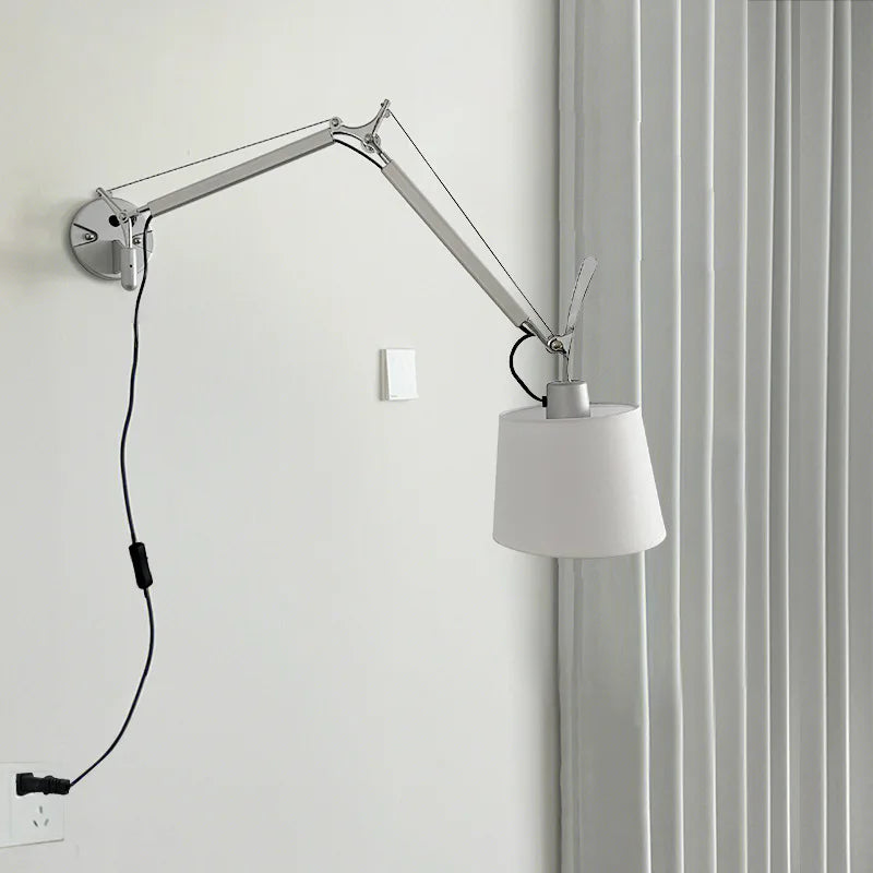 Afralia™ Swing Arm Wall Lamp for Bedroom, Foldable Industrial Bedside Light