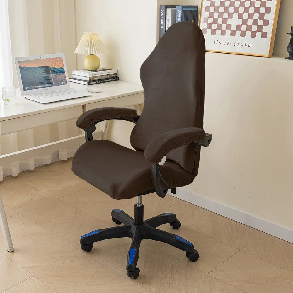 Afralia™ Tickened Velvet Chair Cover | Stretchy Gaming Seat Case for Office & Esports