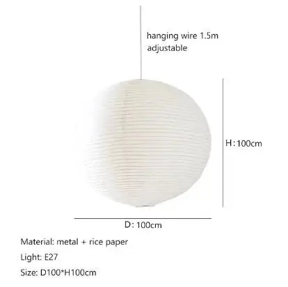 Afralia™ Akari Rice Paper Pendant Lights - Handwoven LED Hanging Lamp for Home Décor