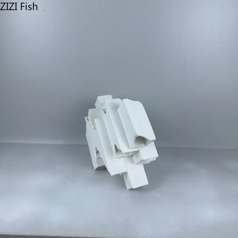 Afralia™ Geometric Ceramic Desk Ornament Minimalism Sculpture Room Decor