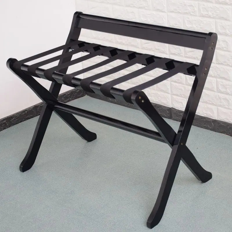Afralia™ Folding Luggage Rack with Storage Shelf - Heavy-Duty Solution for Guest Room