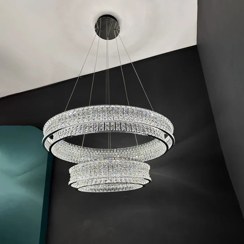 Afralia™ Crystal Ceiling Chandelier for Living Dining Bedroom Home Decor - Modern Luxury Lighting