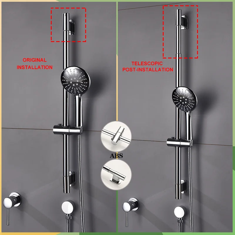 Afralia™ Chrome Handheld Shower Set with 3 Functions & Adjustable Rod