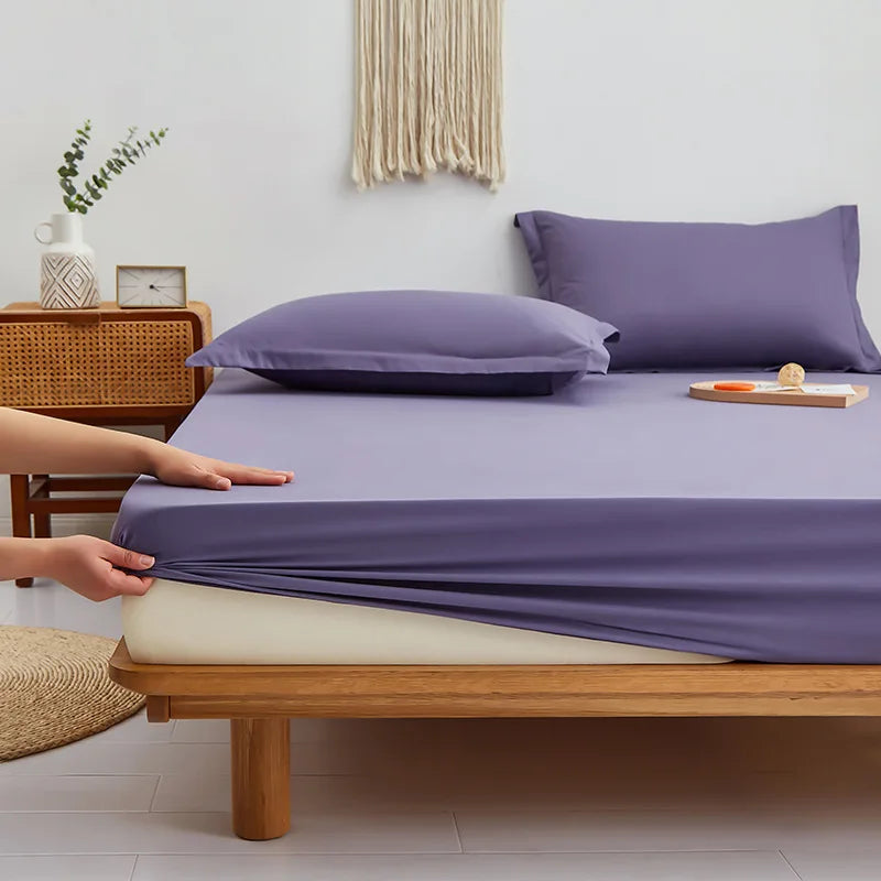 Afralia™ Pure Cotton Fitted Sheet: Comfortable Solid Color Mattress Cover