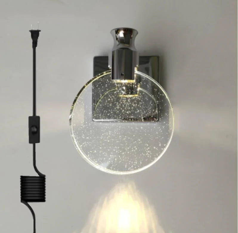 Afralia™ Crystal Glass Gold LED Wall Lamp for Modern Luxury Lighting in Living Bedroom Bedside Aisle