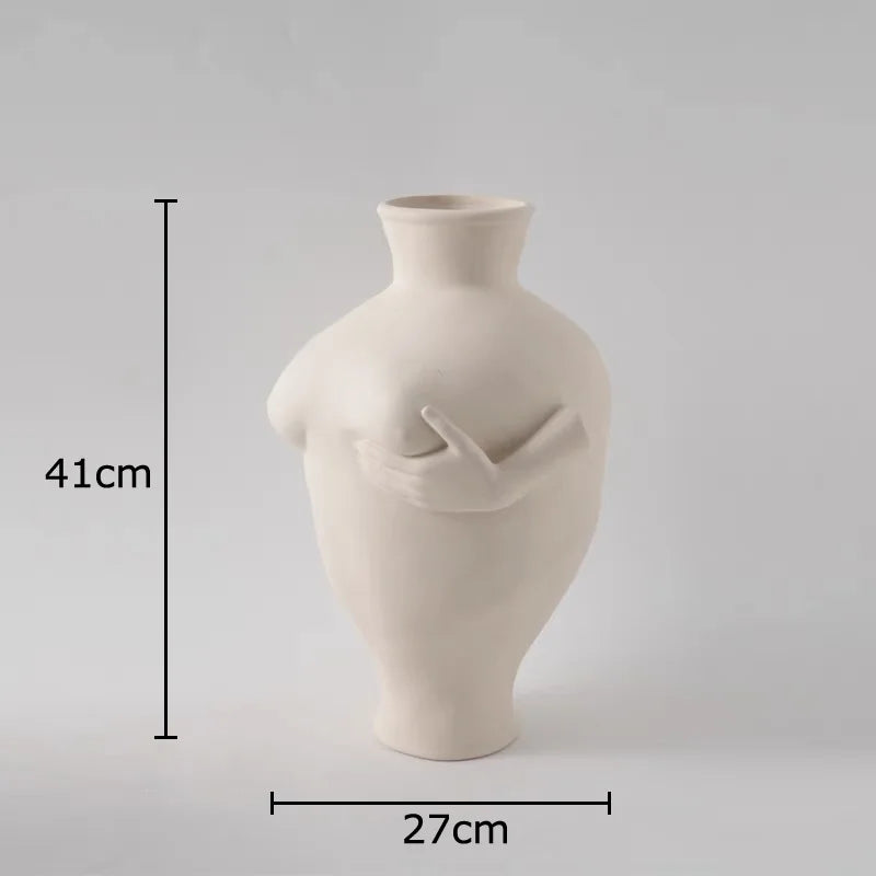 Afralia™ Abstract Art Ceramic Vase for Desk Decoration and Room Aesthetic