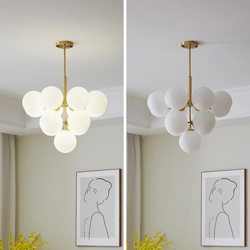 Afralia™ Glass Ball Chandelier: Postmodern Nordic Style for Living Room, Dining Room & Bedroom