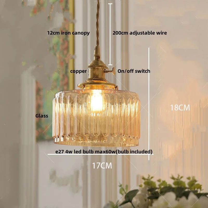 Afralia™ Pink Glass Art LED Pendant Light for Dining Room & Cafe