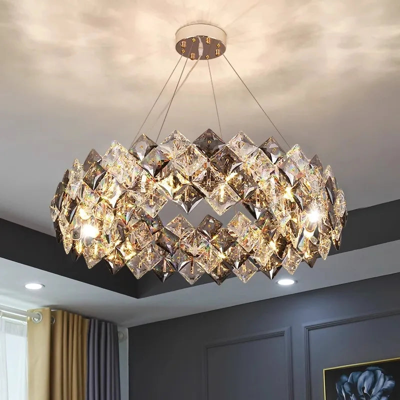Afralia™ Crystal Chandelier for Living & Dining Room, Luxury Ceiling Light Fixture
