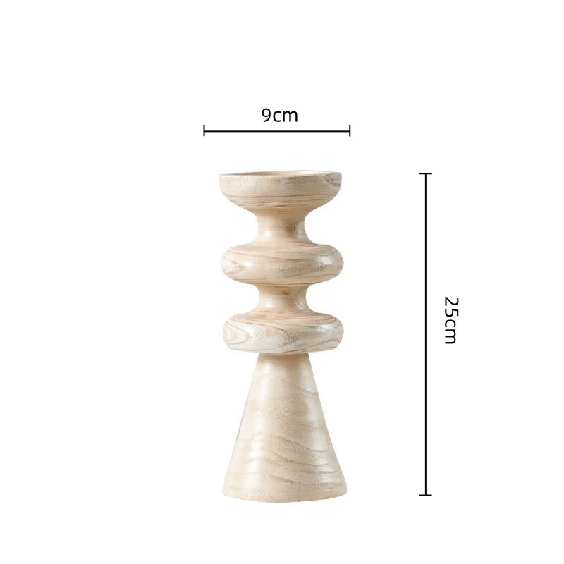 Afralia™ Marble Effect Geometric Candle Holder Home Decor Statue