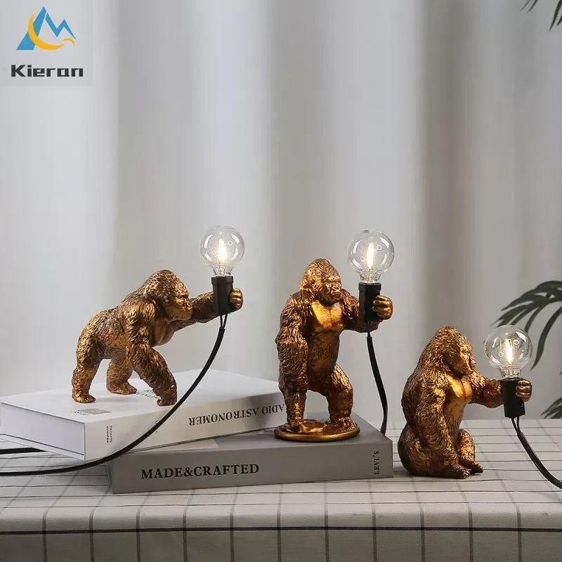 Afralia™ King Kong LED Desk Lamp - Resin Living Room Floor Lamp