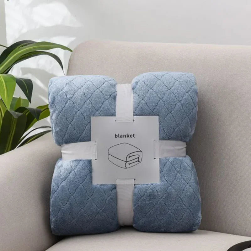 Afralia™ Plush Diamond Jacquard Blanket: Warm & Cozy Sofa Cover for Queen King