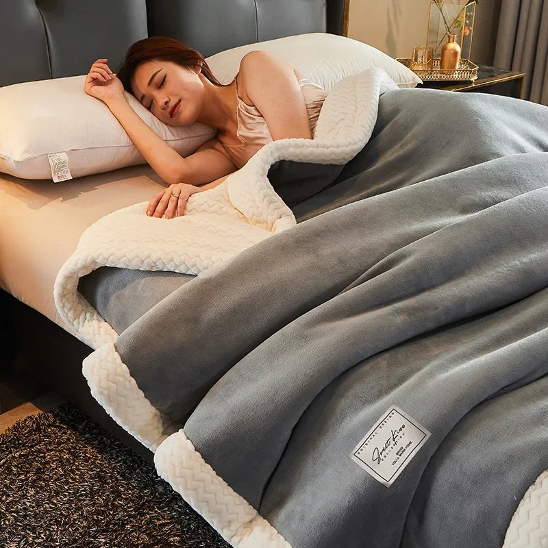 Afralia™ Cozy Winter Fleece Blanket | Queen Size Soft & Warm Duvet Quilt Blanket