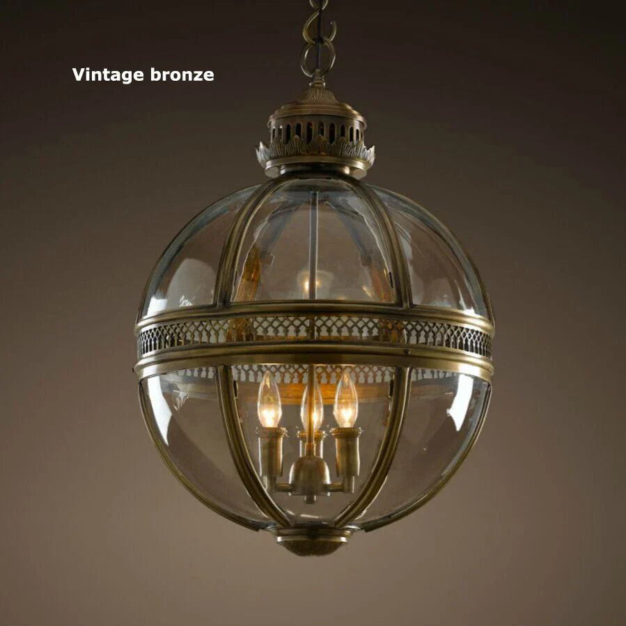 Afralia™ Bronze Black Glass Globe Chandelier for Foyer