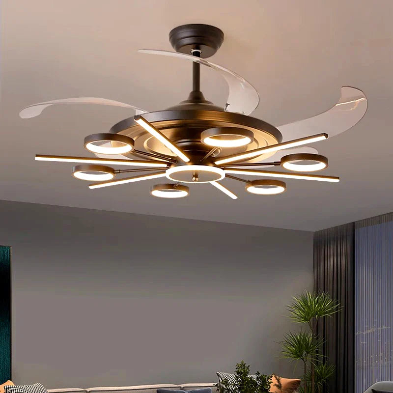 Afralia™ Kids Bedroom LED Ceiling Fan with Bladeless Design and Remote Control