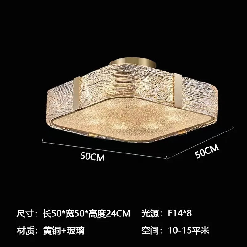 Afralia™ Gold Glass Ceiling Chandelier LED Suspension Luminaire for Home Decor