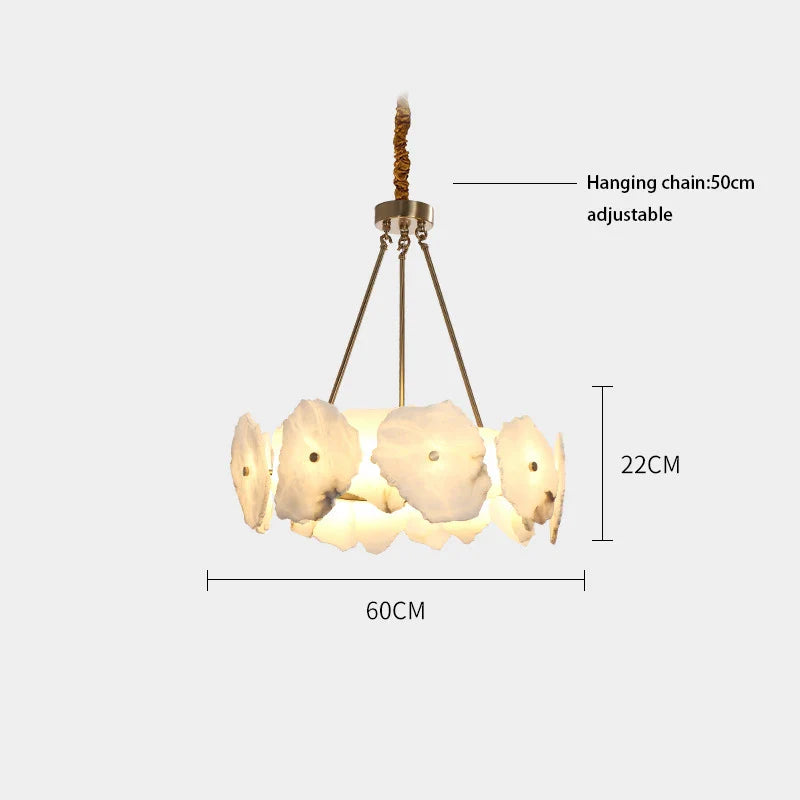 Afralia™ Ivory White Marble Copper LED Ceiling Light Luxury Modern Fixture