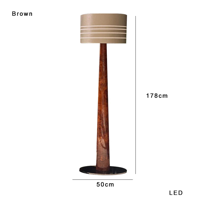 Afralia™ Luxury Solid Wood Leather Floor Lamp for Office & Living Room
