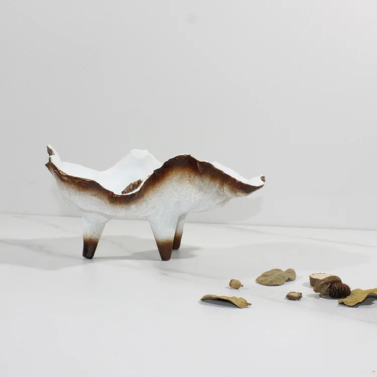 Afralia™ Resin Handicraft Storage Tray with Irregular Feet - Home Decor Fruit Dish Tray