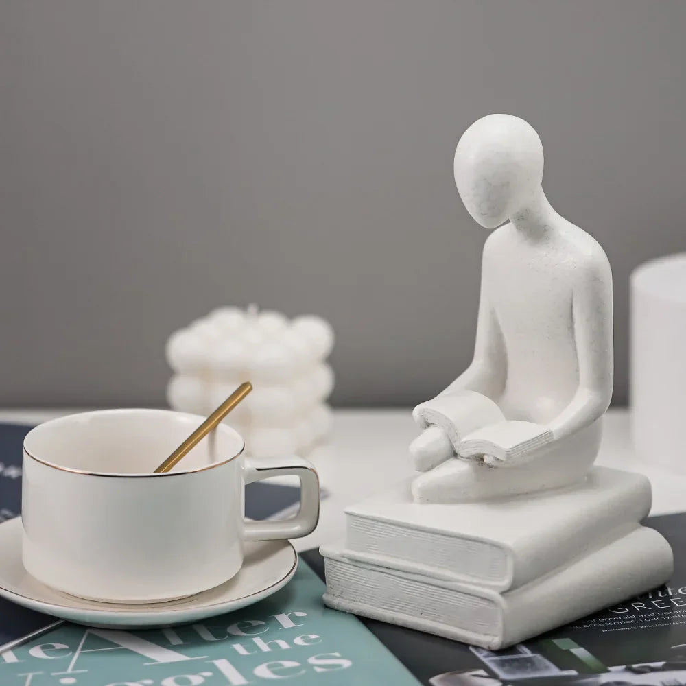 Afralia™ Abstract People Resin Statue Set for Modern Home Decor