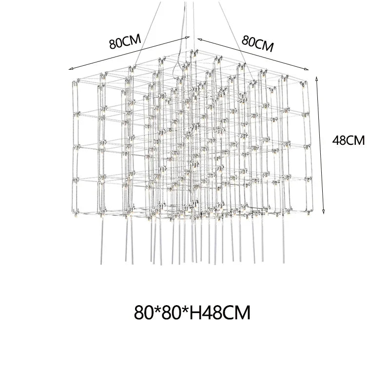 Afralia™ Sky Starlight Cube Chandelier for Living Room, Restaurant, Hotel Lobby, Bar, and Sales Department